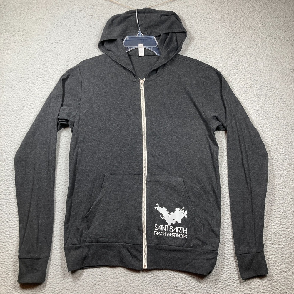 Saint Barth French West Indies Hoodie Womens Large Gray Full Zip Lightweight